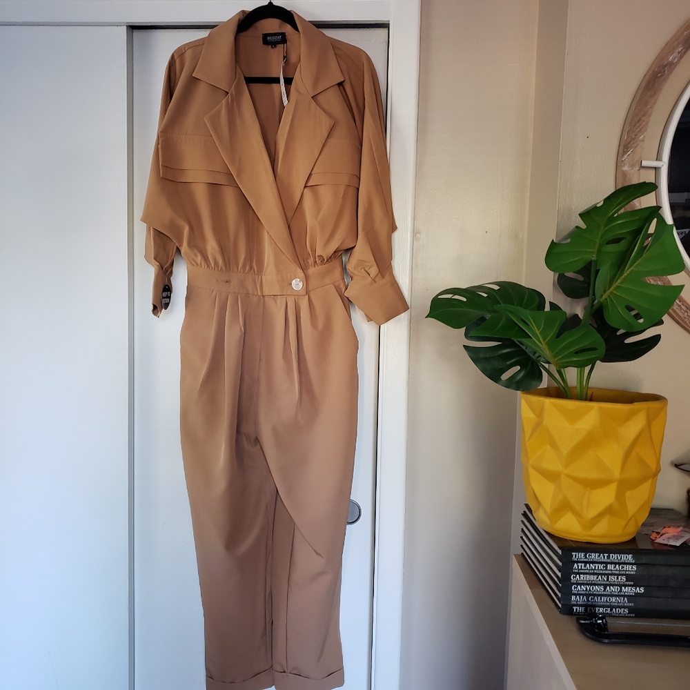 BLUZAT Camel Jumpsuit Size Large NEW!